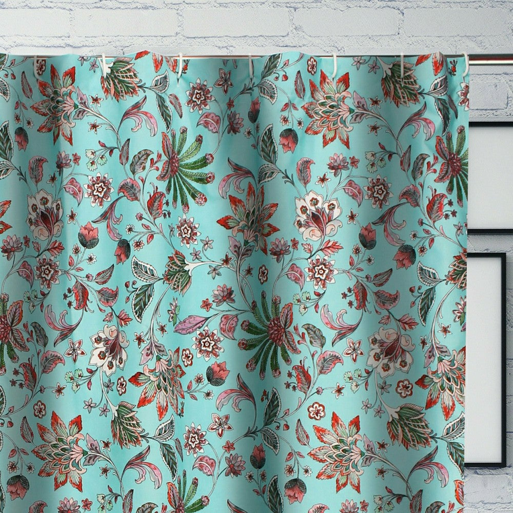 Audrey Turquoise Shower Curtain
