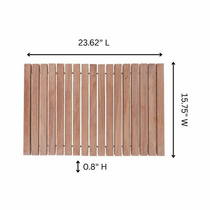Sunriver Teak Shower and Bath String Mat with Rubber Feet 23.62" x 15.