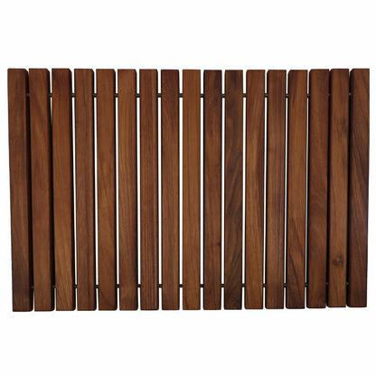 Sunriver Teak Shower and Bath String Mat with Rubber Feet 23.62" x 15.
