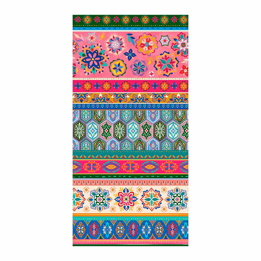Geometric Tapestry Quick Dry Towel and Matching Carrying Case, 60" x 3
