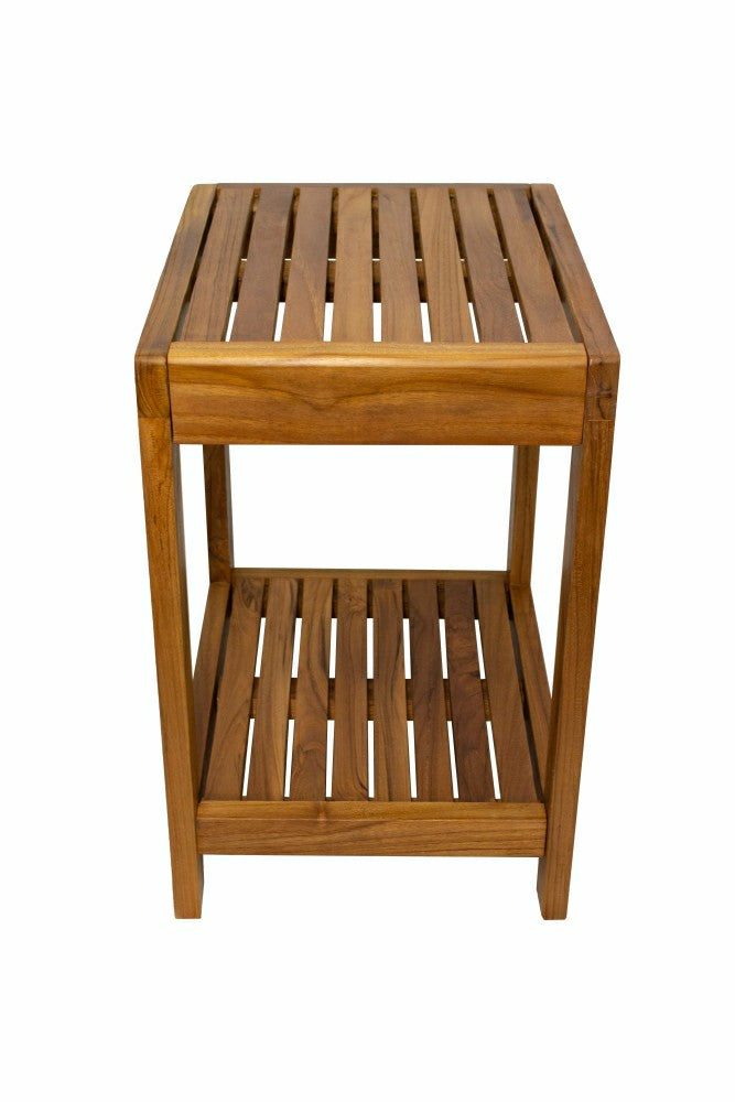 Bali Teak Shower and Bath Spa Bench with Shelf – 18″