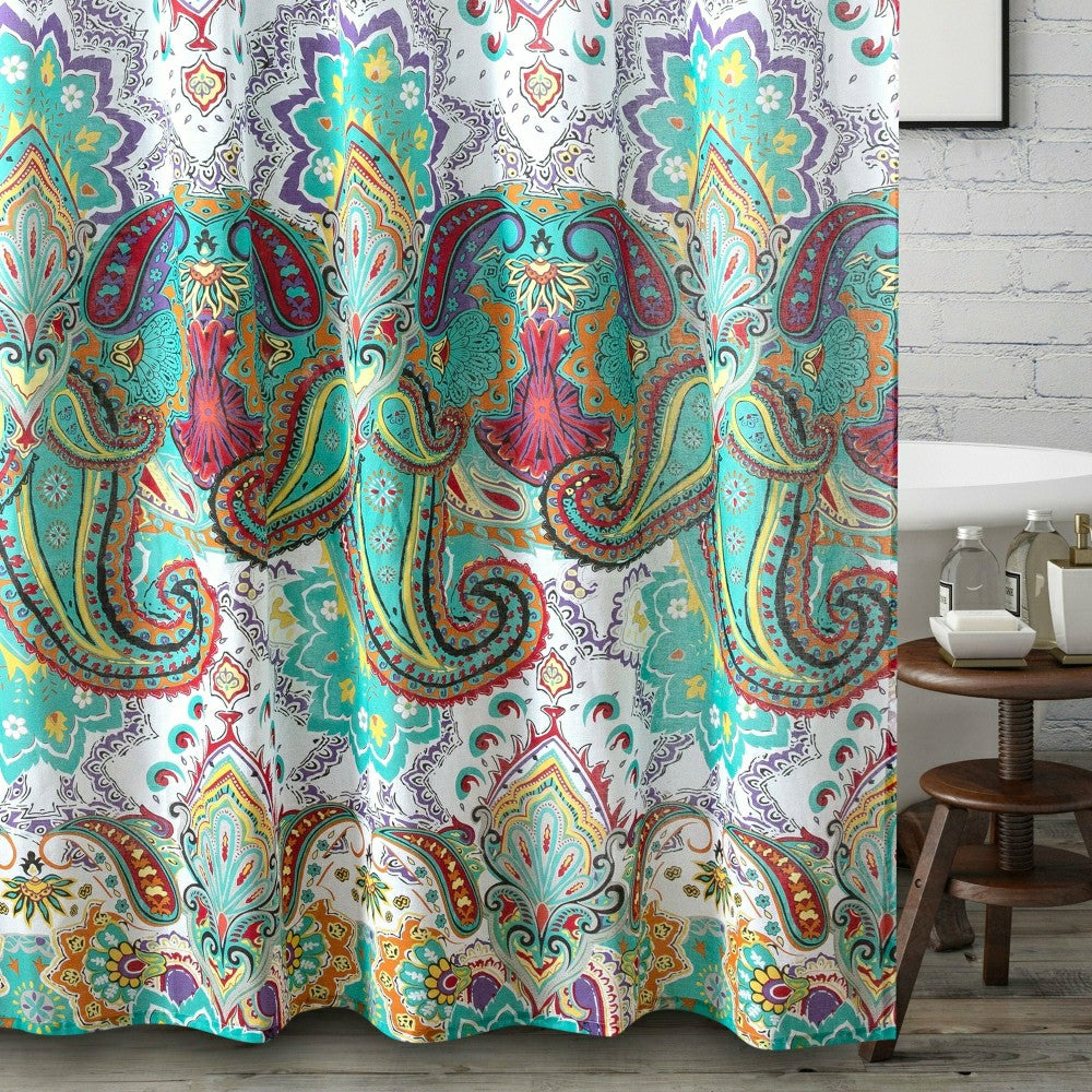 Nirvana Teal Shower Curtain