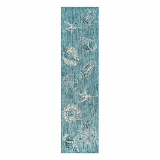 Indoor/Outdoor Textured Shells Polypropylene Runner, 23" x 7'6"