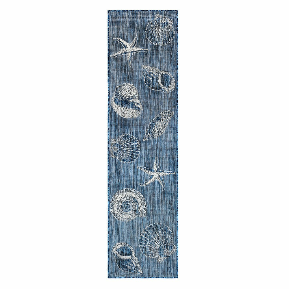 Indoor/Outdoor Textured Shells Polypropylene Runner, 23" x 7'6"