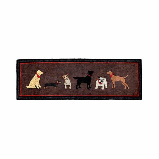 All Dogs Hand-Hooked Wool Hearth Runner, 2'5" x 8'