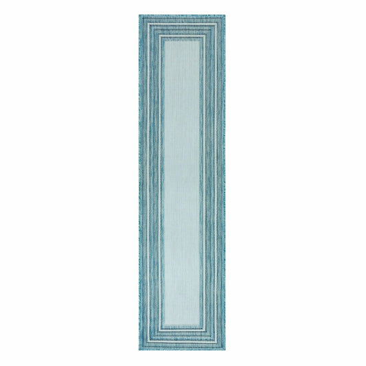Indoor/Outdoor Textured Polypropylene Border Runner, 23" x 7'6"