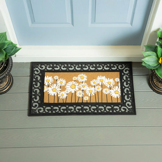 EG Studio Home Coordinates Dandelion Flocked Coir Sassafras Switch Mat 22"x10"