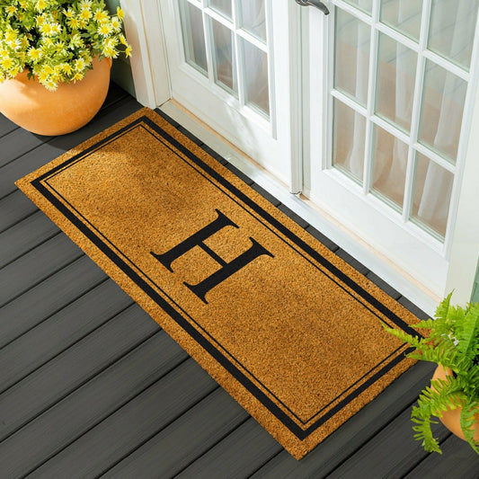 Monogram Coir Mat 60"x24", Letter H