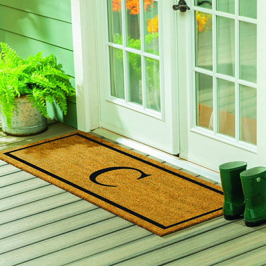 Monogram Coir Mat 60"x24", Letter C