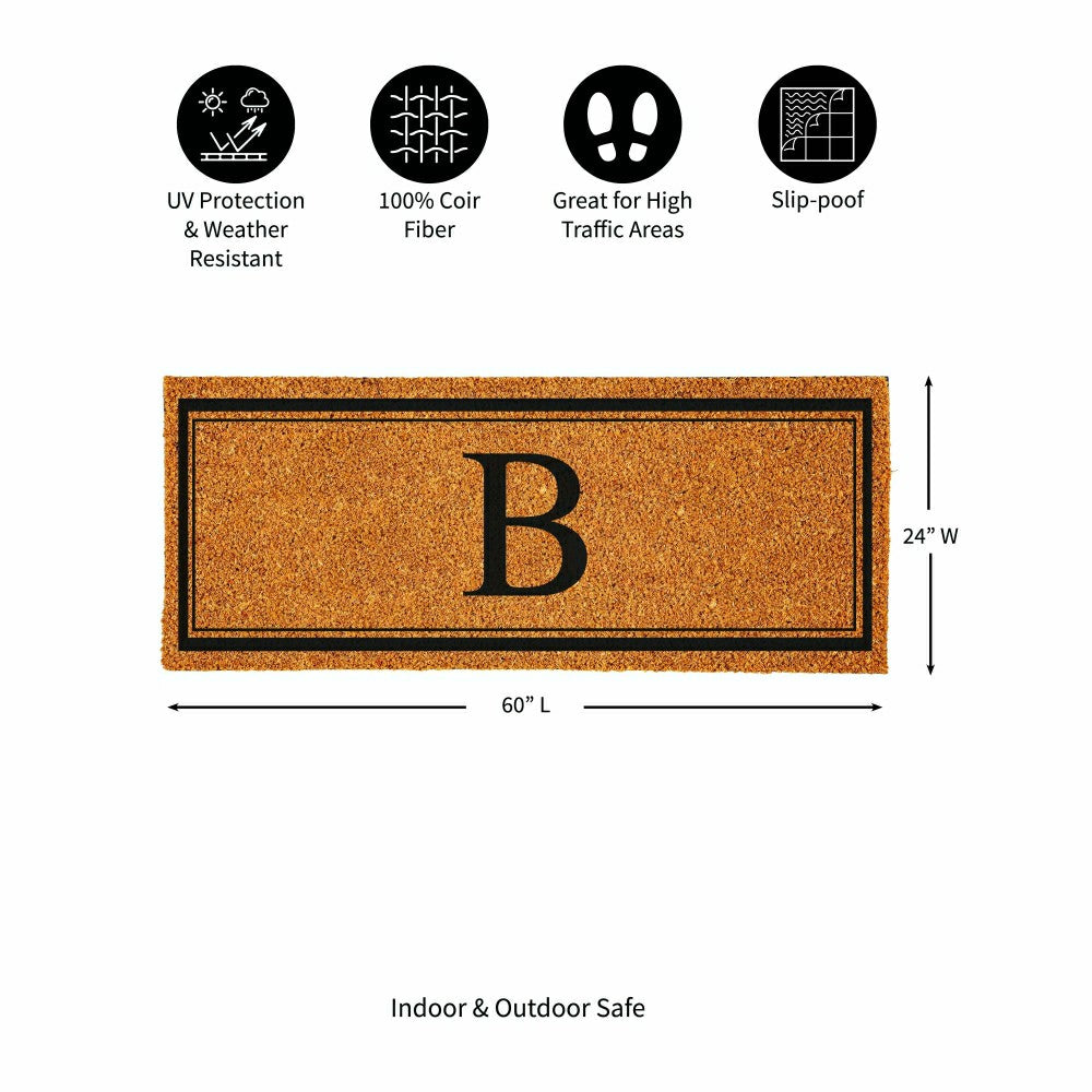 Monogram Coir Mat 60"x24", Letter B