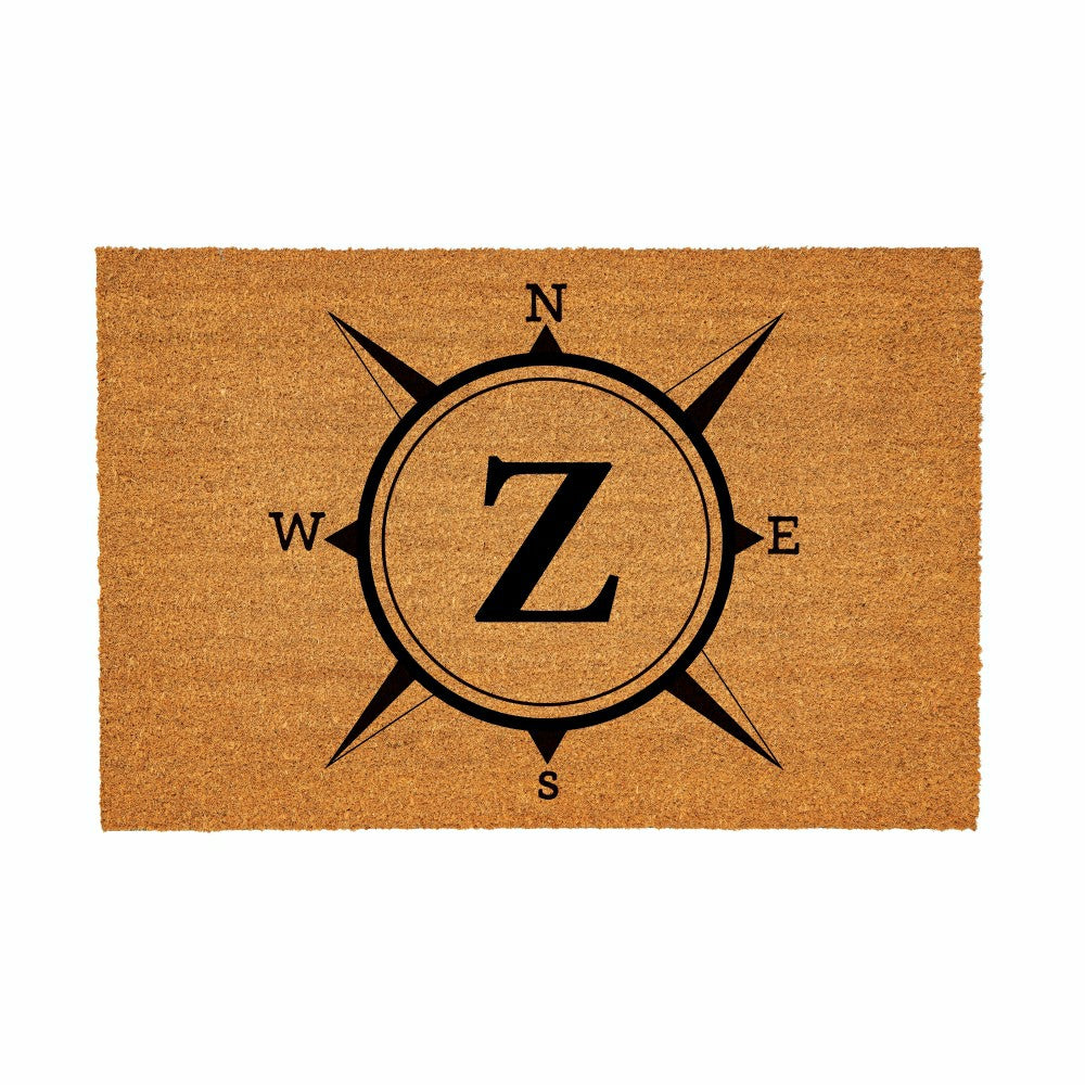 Coastal Coir Mat Compass Monogram 36x24"