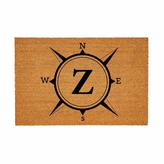 Coastal Coir Mat Compass Monogram 36x24"