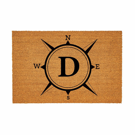 Coastal Coir Mat Compass Monogram 36x24"