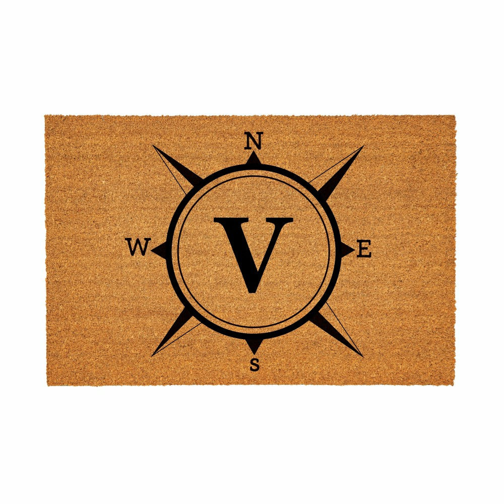 Coastal Coir Mat Compass Monogram 36x24"