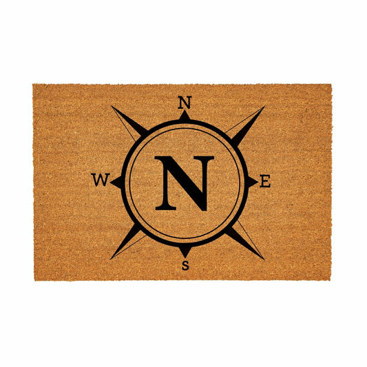 Coastal Coir Mat Compass Monogram 36x24"