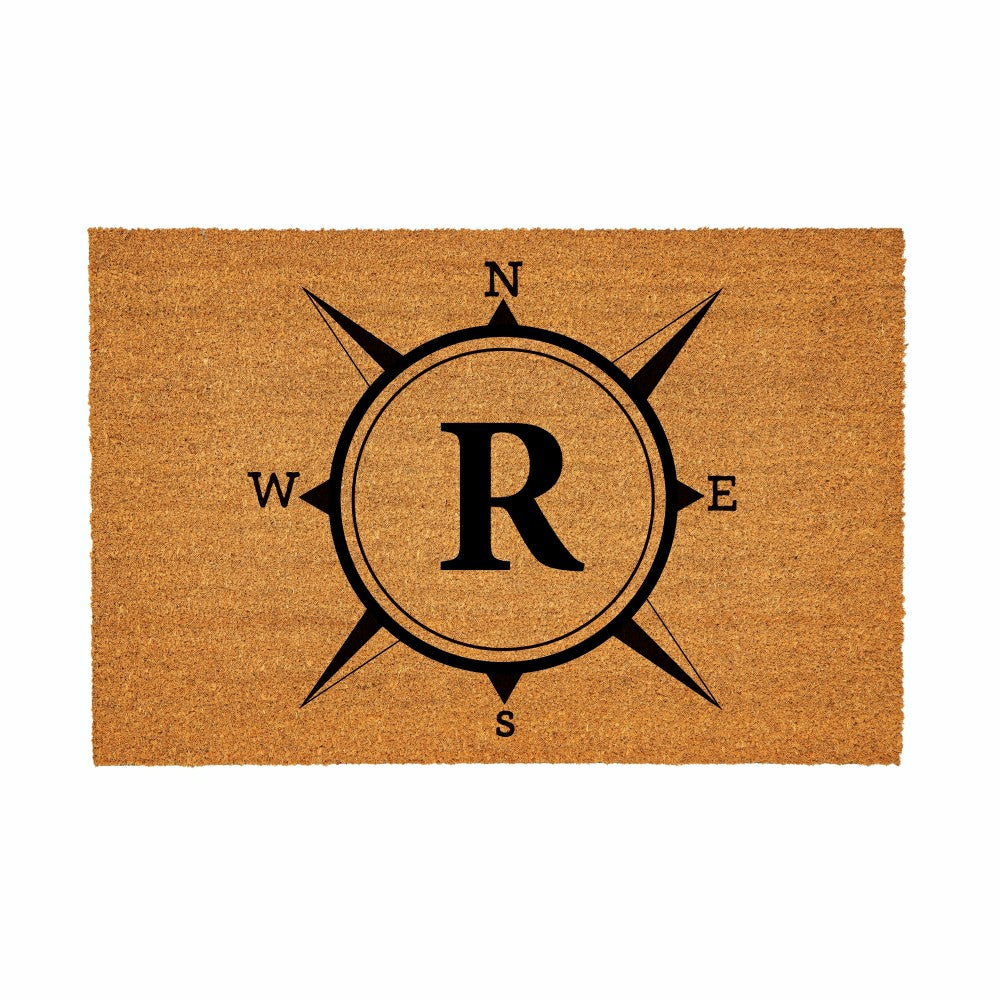 Coastal Coir Mat Compass Monogram 36x24"