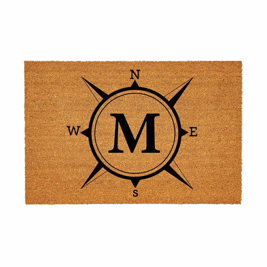 Coastal Coir Mat Compass Monogram 36x24"