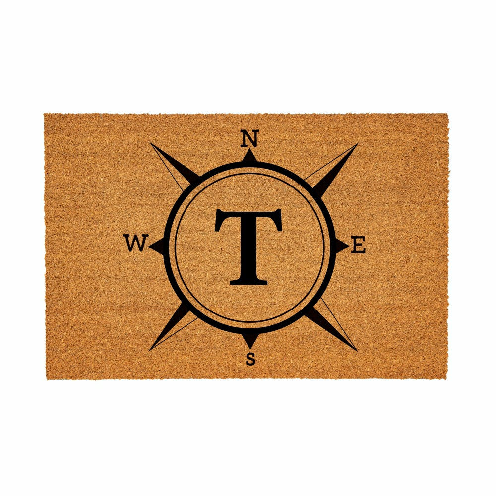Coastal Coir Mat Compass Monogram 36x24"