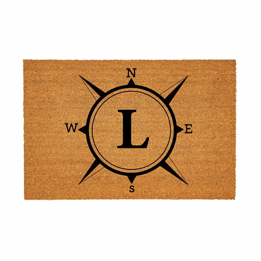 Coastal Coir Mat Compass Monogram 36x24"