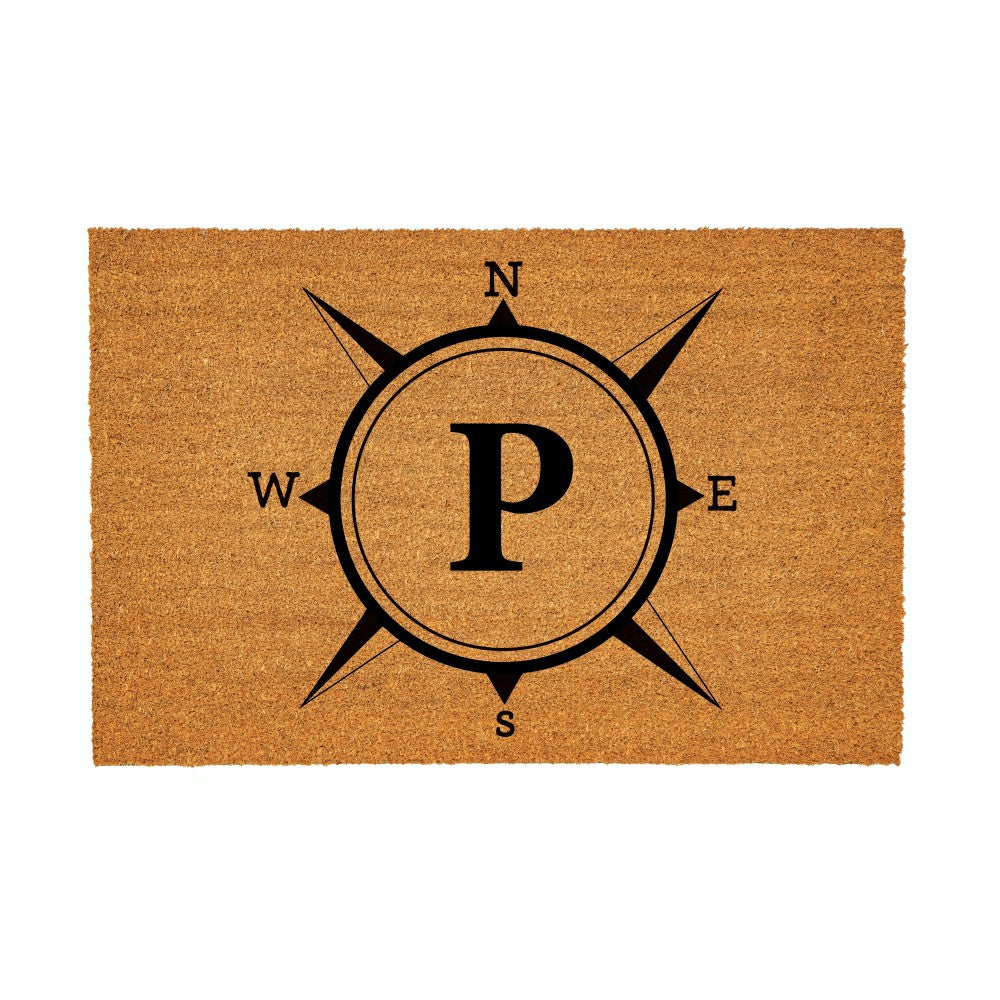 Coastal Coir Mat Compass Monogram 36x24"