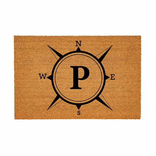 Coastal Coir Mat Compass Monogram 36x24"