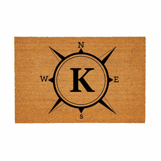 Coastal Coir Mat Compass Monogram 36x24"