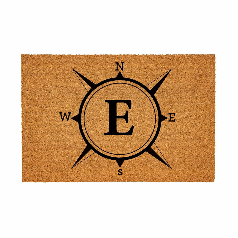 Coastal Coir Mat Compass Monogram 36x24"