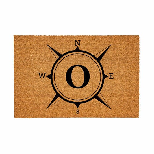 Coastal Coir Mat Compass Monogram 36x24"