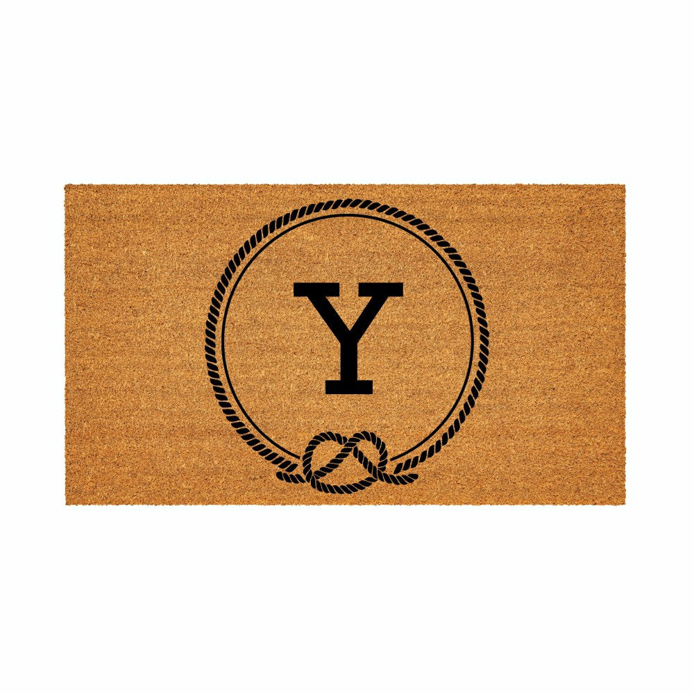 Coastal Coir Mat Nautical Monogram 28x16"
