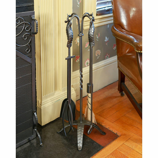 Large Leaf Fireplace Tool Set