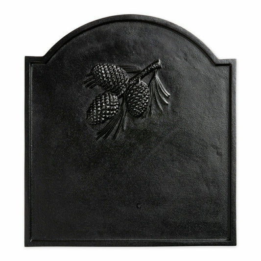 Cast Iron Fireback with Pine Cone Design