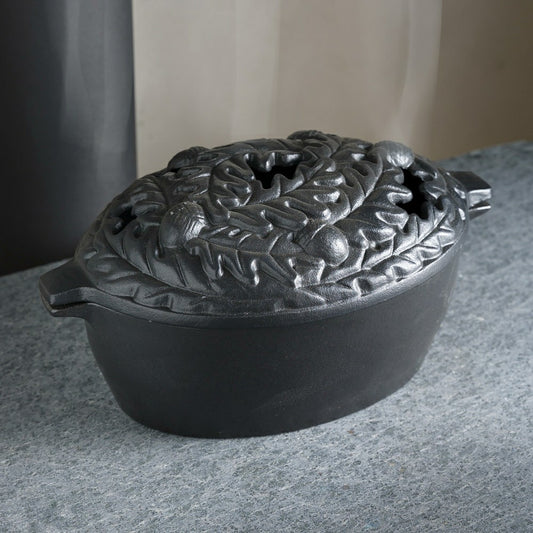 Oak Leaf Cast Iron Wood Stove Steamer