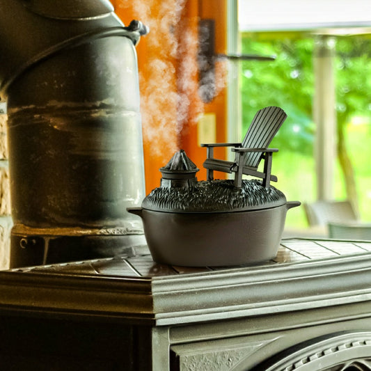 Adirondack Chair with Firepit Woodstove Steamer in Cast Iron