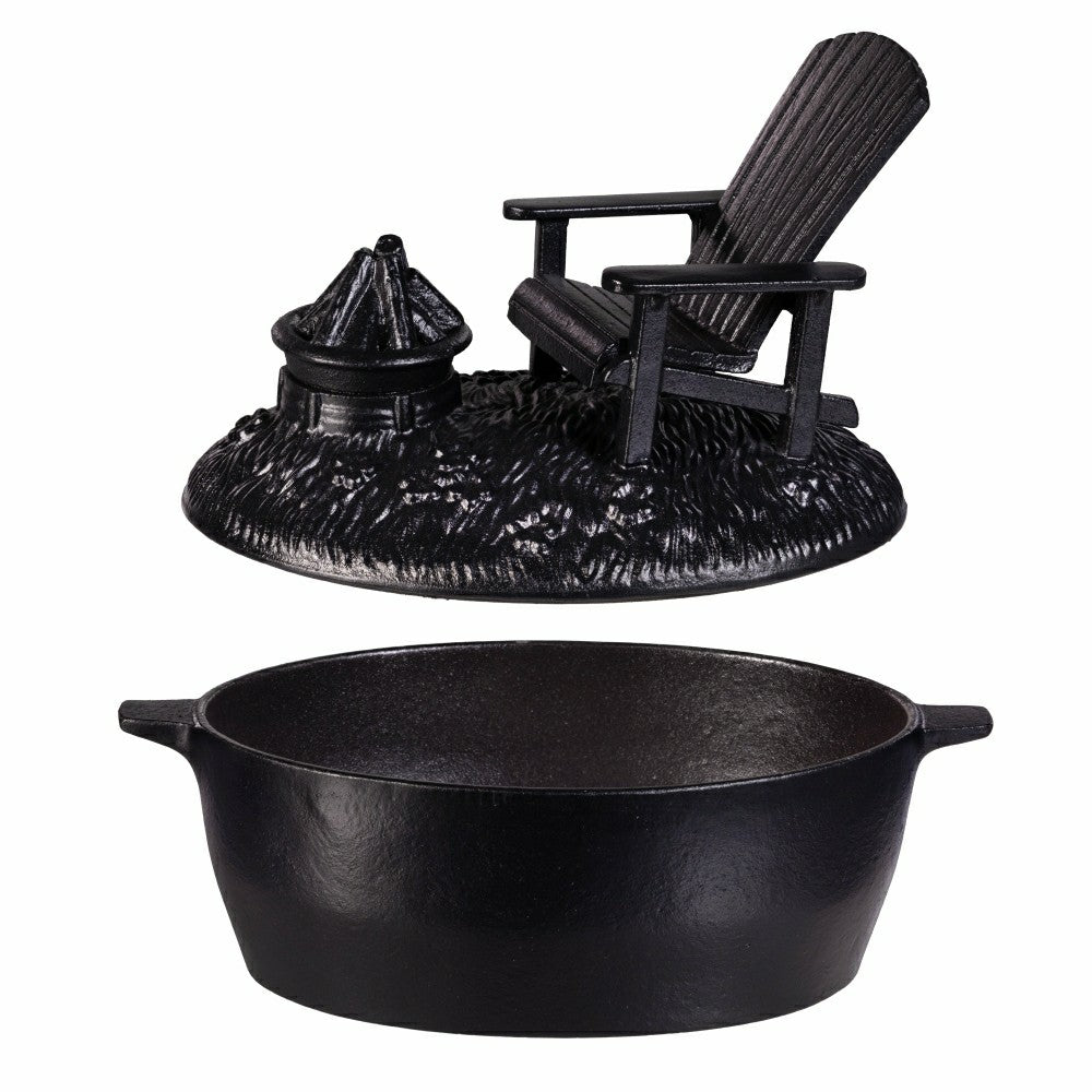 Adirondack Chair with Firepit Woodstove Steamer in Cast Iron