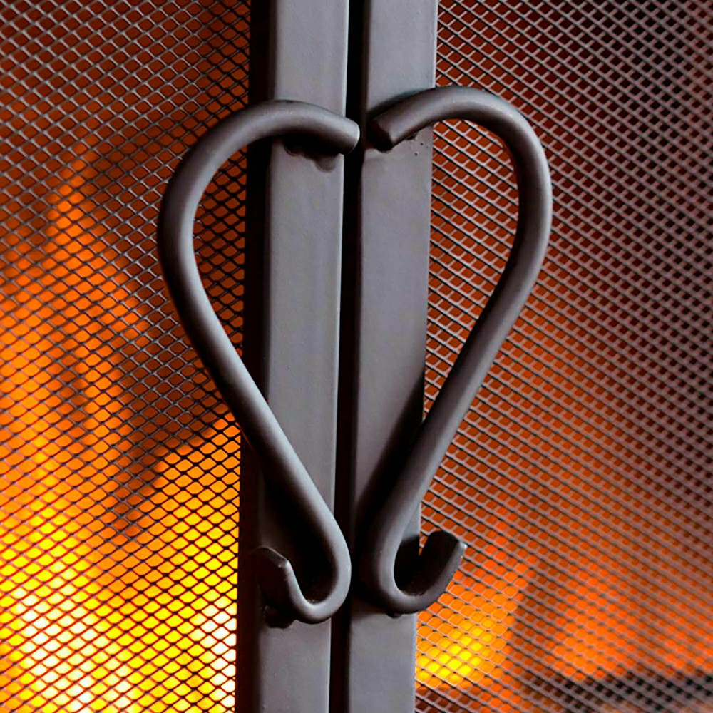 Large Cast Iron Scrollwork Fire Screen w/Doors