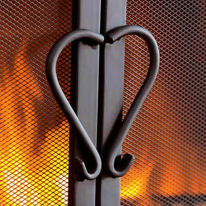 Large Cast Iron Scrollwork Fire Screen w/Doors