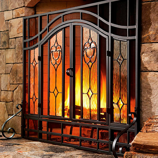 Floral Fireplace Screen