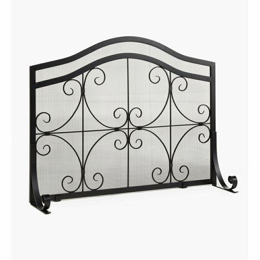 Large Crest Flat Guard Fireplace Screen