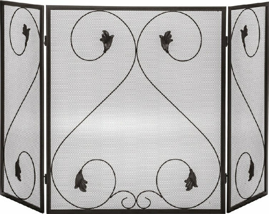 3 Fold Screen, Leaf & Scroll Design