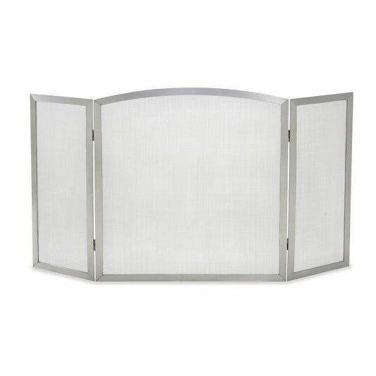 Stainless Steel Newport Tri-Folding Fireplace Screen