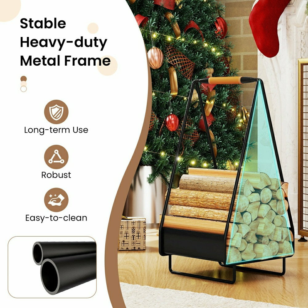 Metal Log Holder with Handle