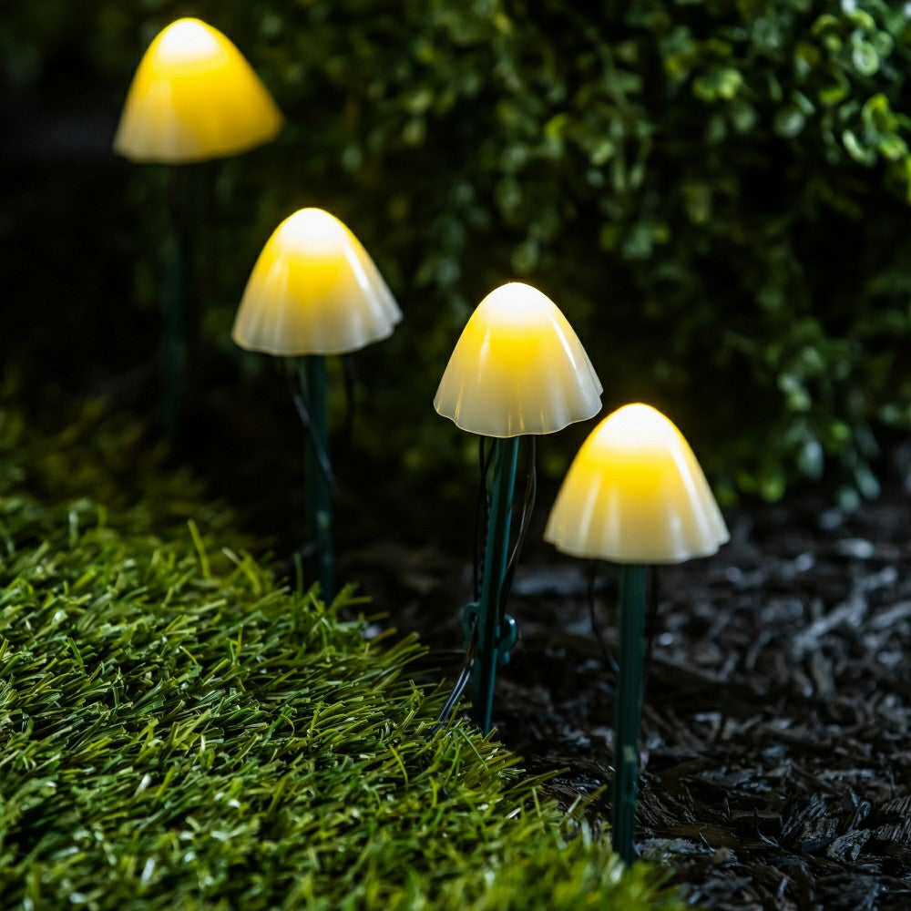 Solar Mushroom String Light Stakes