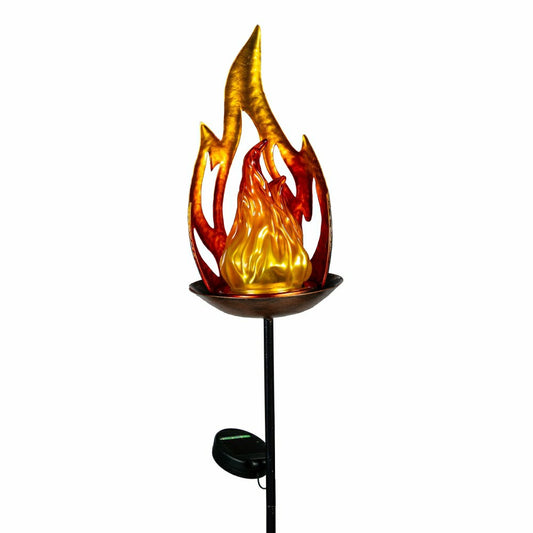 solar flame garden stake