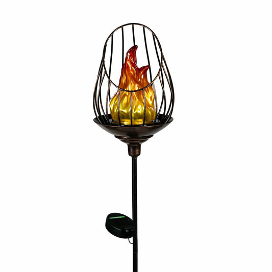 solar flame garden stake