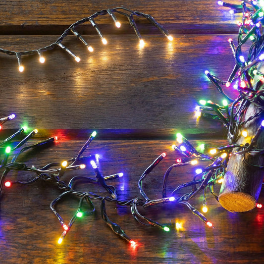 Indoor/Outdoor Electric Cluster Lights with 1128 Multi-Color LEDs; 32'