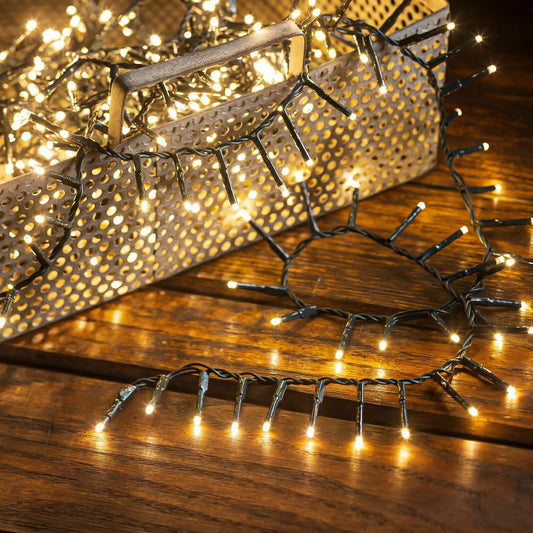 Indoor/Outdoor LED Compact String Lights in Warm White, 500 Lights, Wa