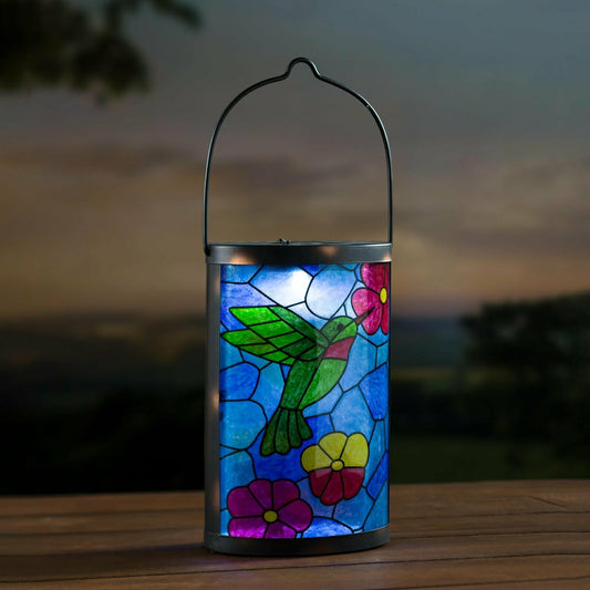 Mosaic Hummingbird Solar Lantern