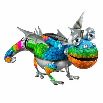 Solar Metal Gradient Chameleon Garden Statue