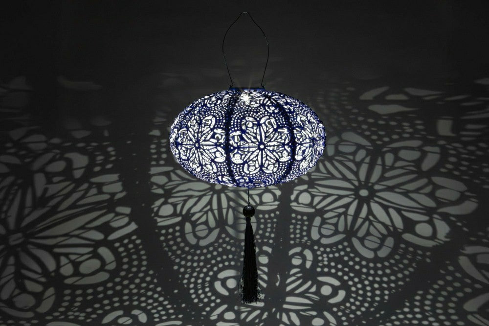 Soji Stella - Tassel Oval - 14" Solar Lantern