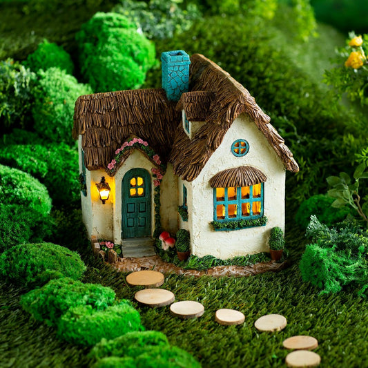 Miniature Fairy Garden Solar English Cottage House